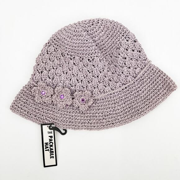 Vintage Y2k Xhilaration Lavender Crochet Paper Hat NWT main image 4